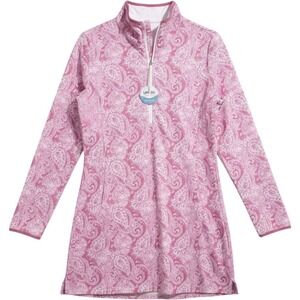 HDE Pink Paisley UPF 50 Hooded Swim Cover Up Dress Pockets NWT Medium